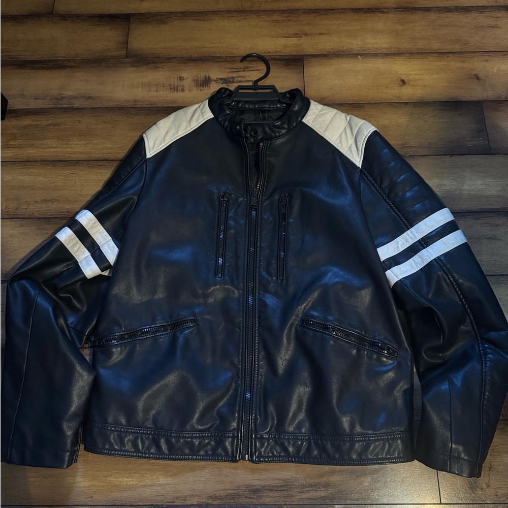 Black and White Leather Jacket